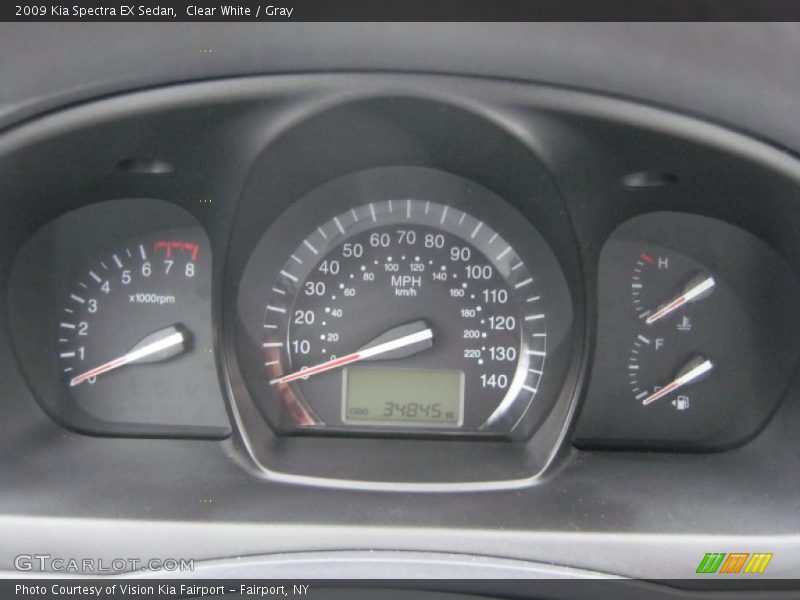 Clear White / Gray 2009 Kia Spectra EX Sedan