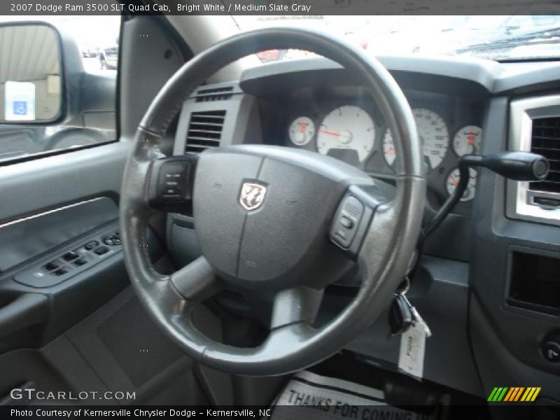 Bright White / Medium Slate Gray 2007 Dodge Ram 3500 SLT Quad Cab