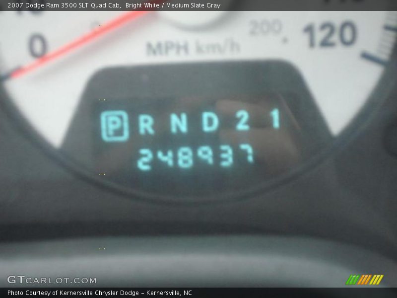 Bright White / Medium Slate Gray 2007 Dodge Ram 3500 SLT Quad Cab
