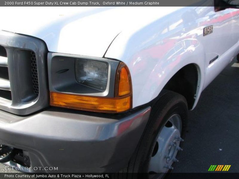 Oxford White / Medium Graphite 2000 Ford F450 Super Duty XL Crew Cab Dump Truck