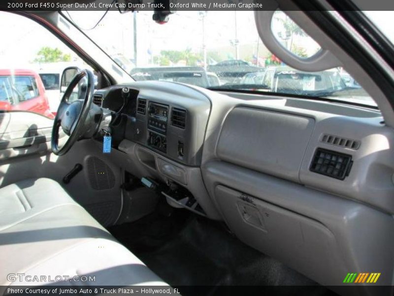 Oxford White / Medium Graphite 2000 Ford F450 Super Duty XL Crew Cab Dump Truck