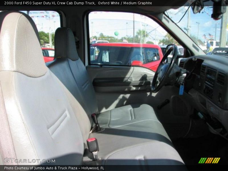 Oxford White / Medium Graphite 2000 Ford F450 Super Duty XL Crew Cab Dump Truck