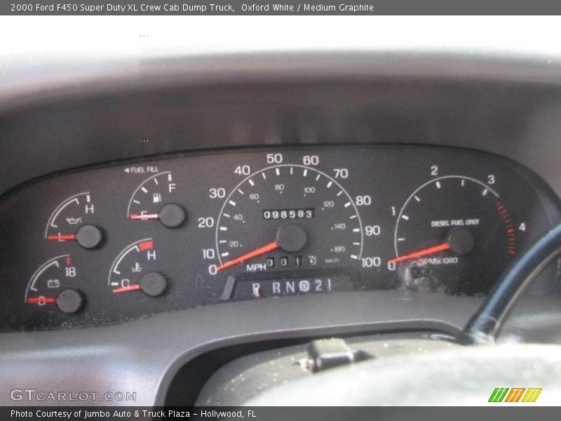 Oxford White / Medium Graphite 2000 Ford F450 Super Duty XL Crew Cab Dump Truck