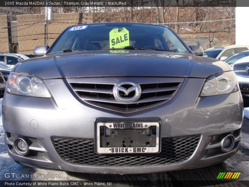 Titanium Gray Metallic / Black/Red 2005 Mazda MAZDA3 s Sedan