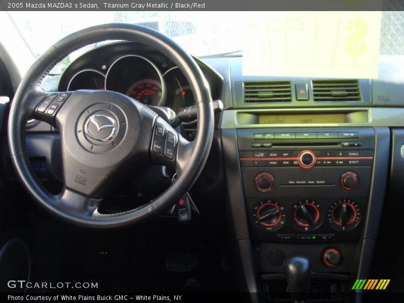 Titanium Gray Metallic / Black/Red 2005 Mazda MAZDA3 s Sedan