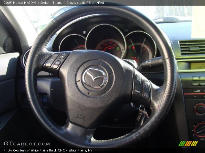 Titanium Gray Metallic / Black/Red 2005 Mazda MAZDA3 s Sedan