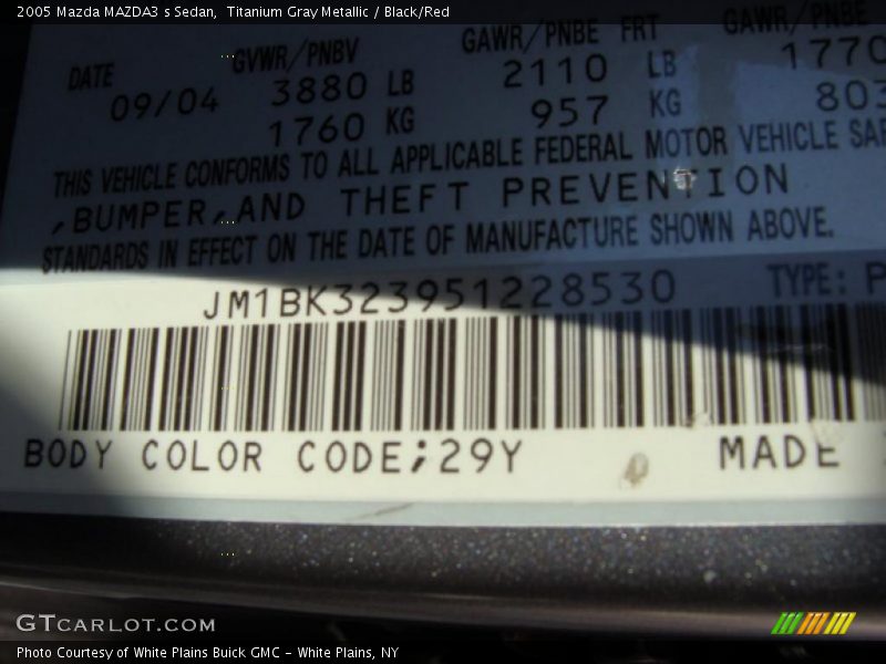 Titanium Gray Metallic / Black/Red 2005 Mazda MAZDA3 s Sedan