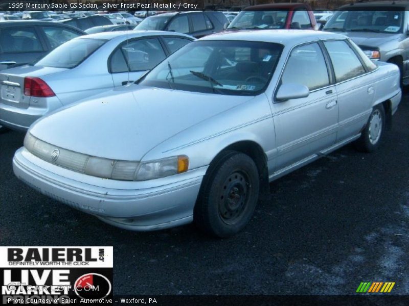 Silver Frost Pearl Metallic / Grey 1995 Mercury Sable GS Sedan