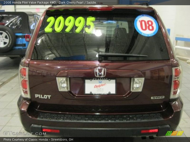 Dark Cherry Pearl / Saddle 2008 Honda Pilot Value Package 4WD