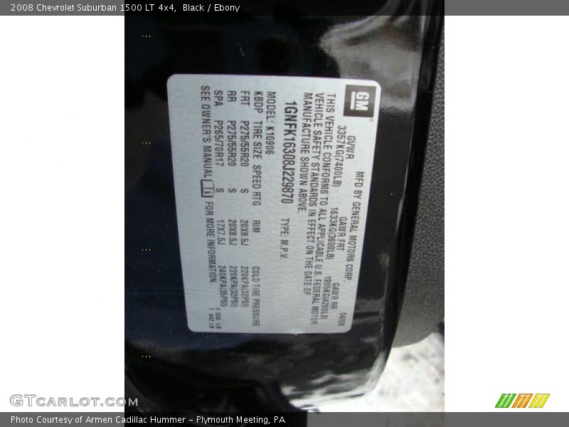 Black / Ebony 2008 Chevrolet Suburban 1500 LT 4x4