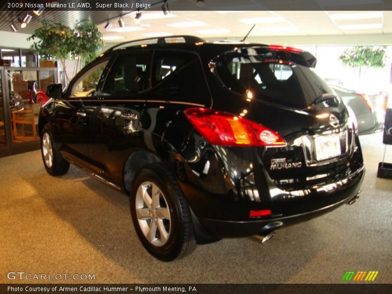 Super Black / Beige 2009 Nissan Murano LE AWD