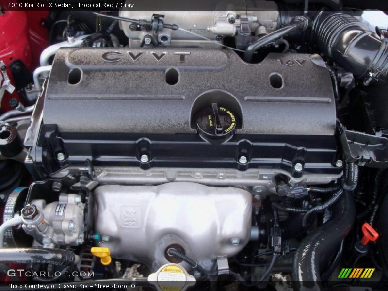  2010 Rio LX Sedan Engine - 1.6 Liter DOHC 16-Valve CVVT 4 Cylinder
