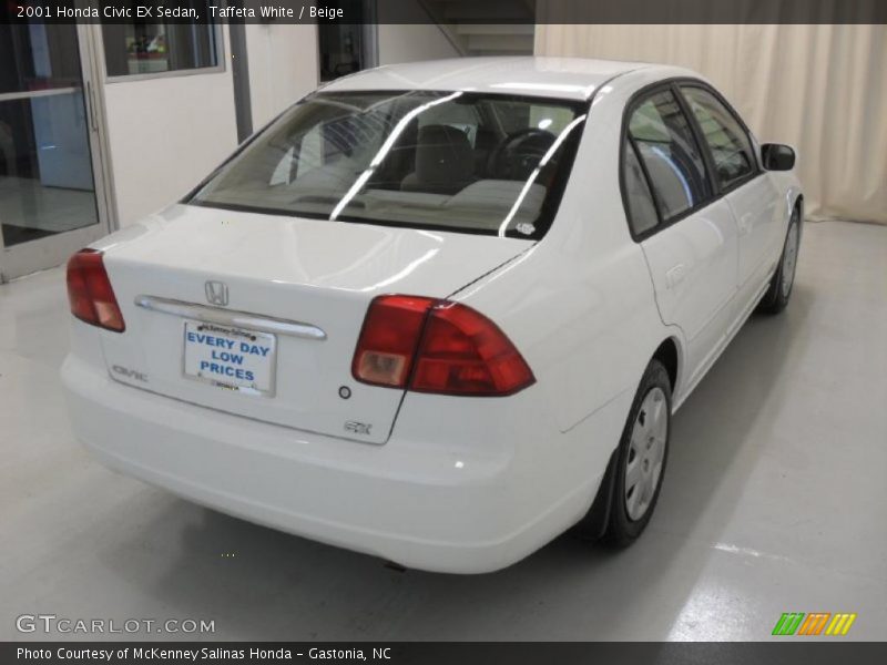 Taffeta White / Beige 2001 Honda Civic EX Sedan