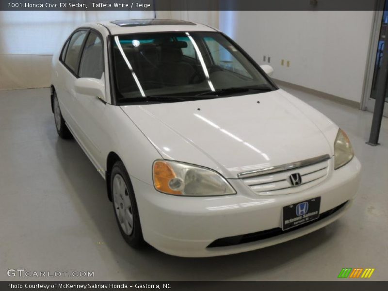 Taffeta White / Beige 2001 Honda Civic EX Sedan