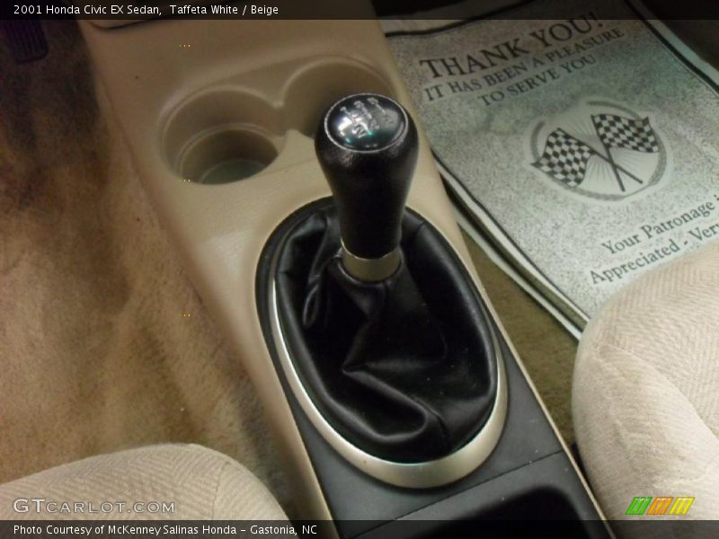 Taffeta White / Beige 2001 Honda Civic EX Sedan