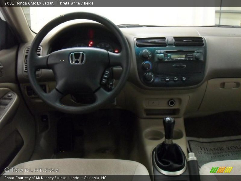 Taffeta White / Beige 2001 Honda Civic EX Sedan