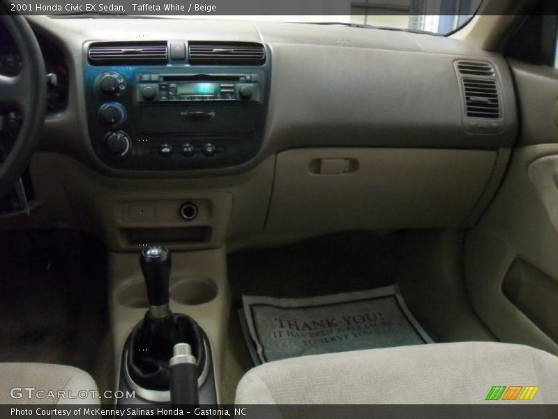 Taffeta White / Beige 2001 Honda Civic EX Sedan
