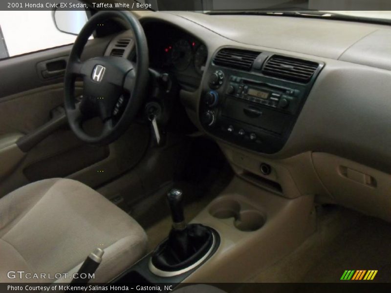 Taffeta White / Beige 2001 Honda Civic EX Sedan