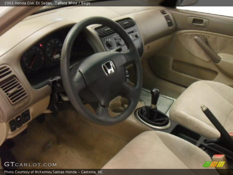 Taffeta White / Beige 2001 Honda Civic EX Sedan