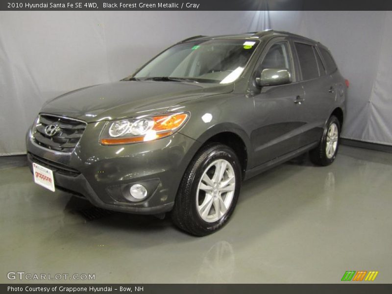 Black Forest Green Metallic / Gray 2010 Hyundai Santa Fe SE 4WD