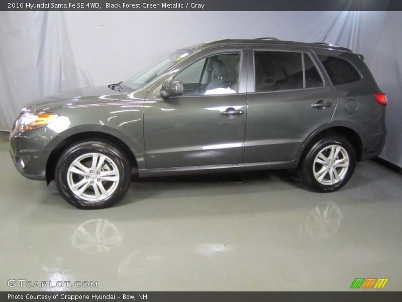 Black Forest Green Metallic / Gray 2010 Hyundai Santa Fe SE 4WD