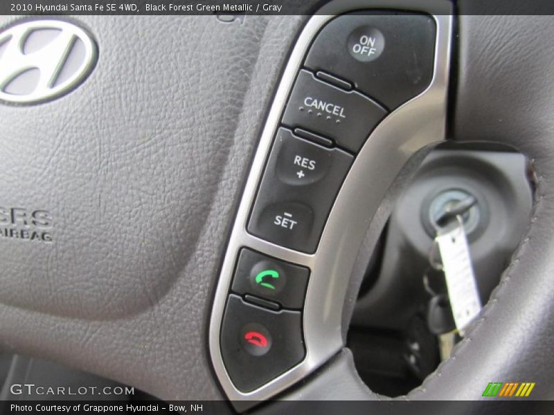 Black Forest Green Metallic / Gray 2010 Hyundai Santa Fe SE 4WD