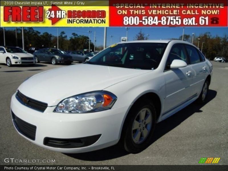 Summit White / Gray 2010 Chevrolet Impala LT