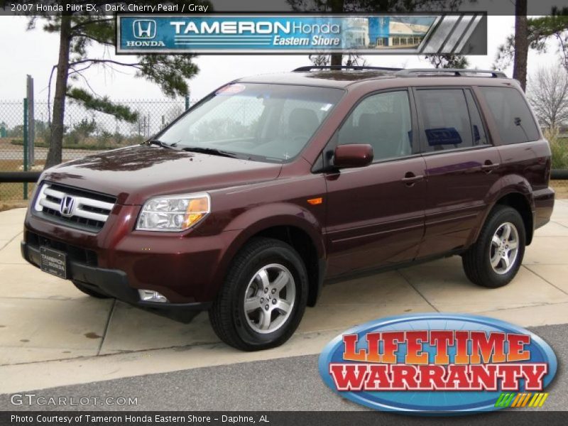 Dark Cherry Pearl / Gray 2007 Honda Pilot EX
