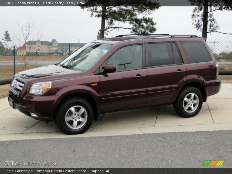 Dark Cherry Pearl / Gray 2007 Honda Pilot EX