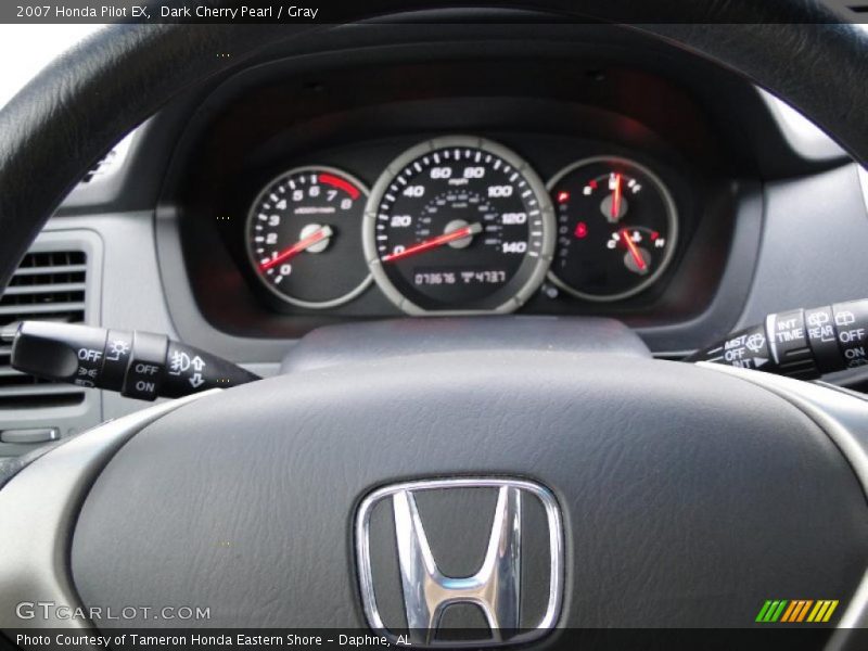 Dark Cherry Pearl / Gray 2007 Honda Pilot EX