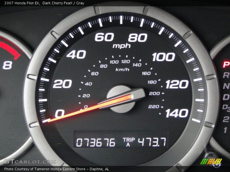 Dark Cherry Pearl / Gray 2007 Honda Pilot EX