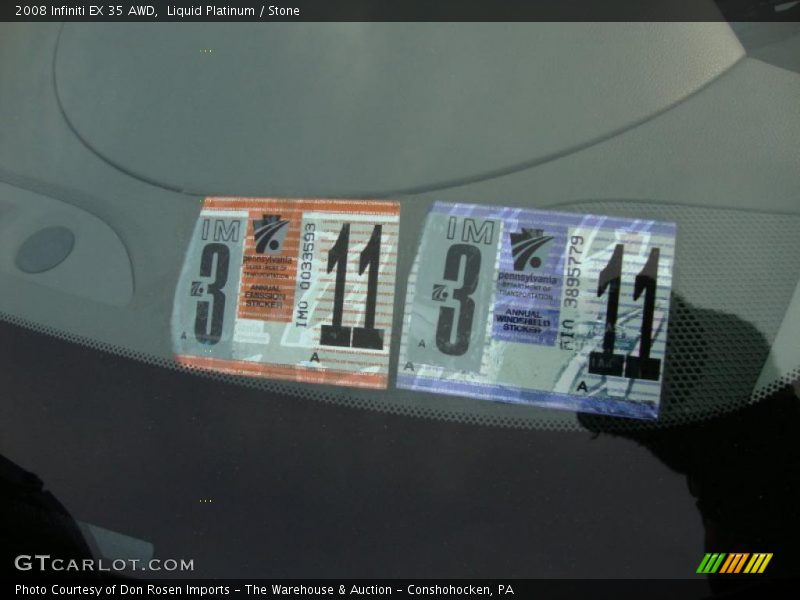 Liquid Platinum / Stone 2008 Infiniti EX 35 AWD