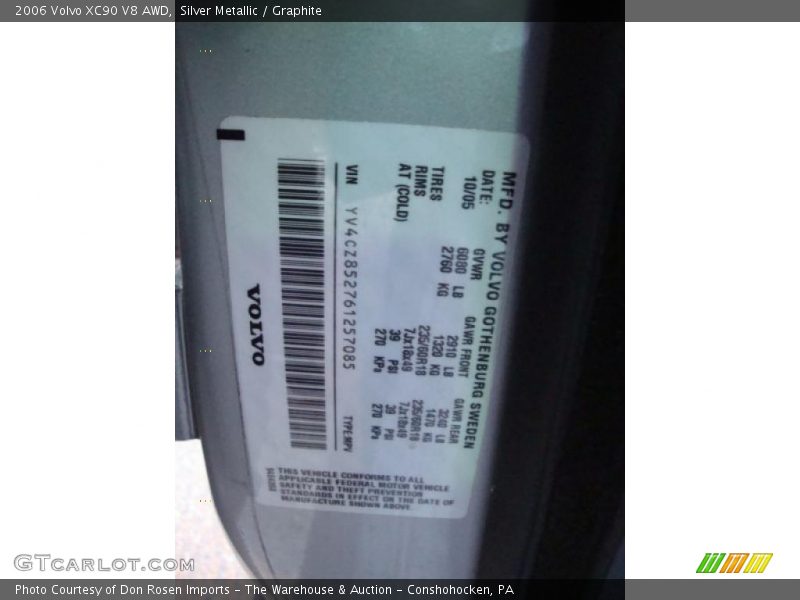 Silver Metallic / Graphite 2006 Volvo XC90 V8 AWD
