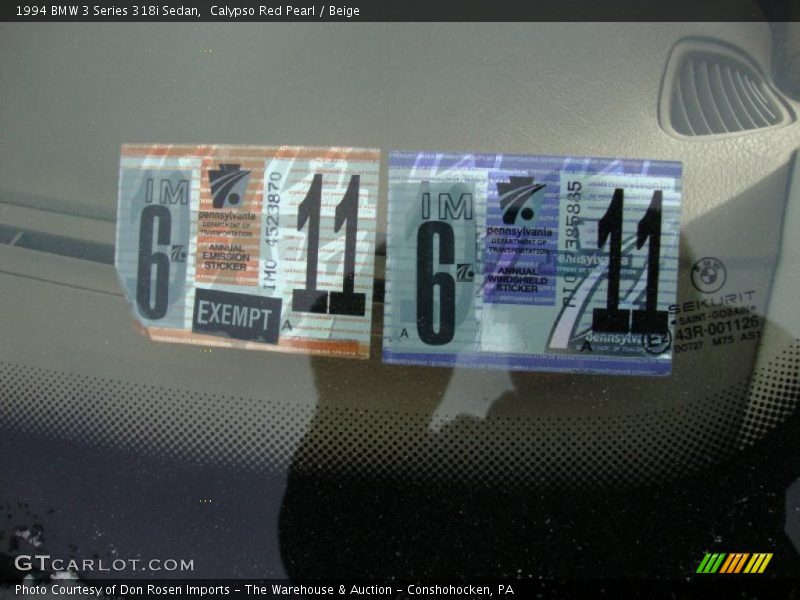 Calypso Red Pearl / Beige 1994 BMW 3 Series 318i Sedan