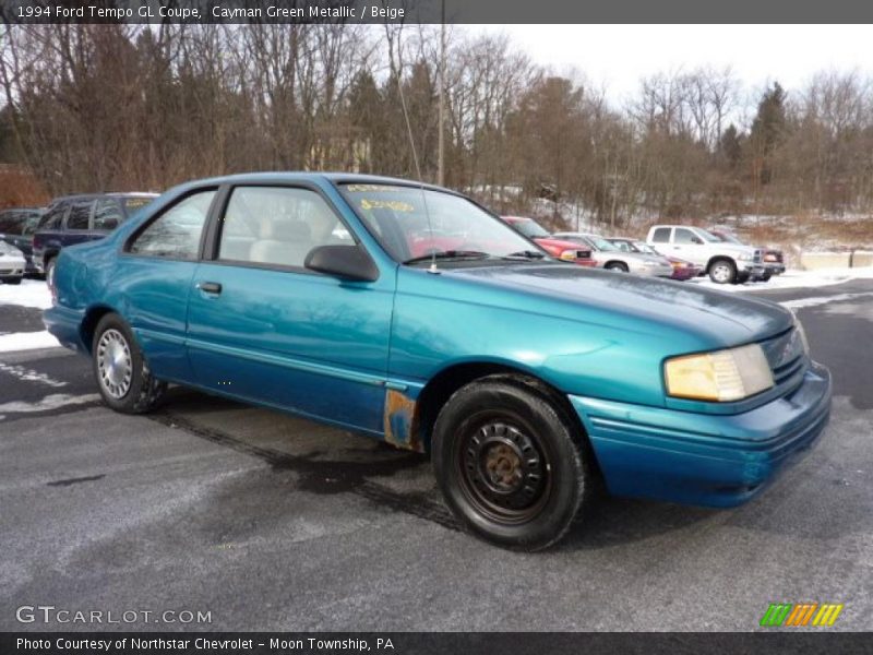 Cayman Green Metallic / Beige 1994 Ford Tempo GL Coupe