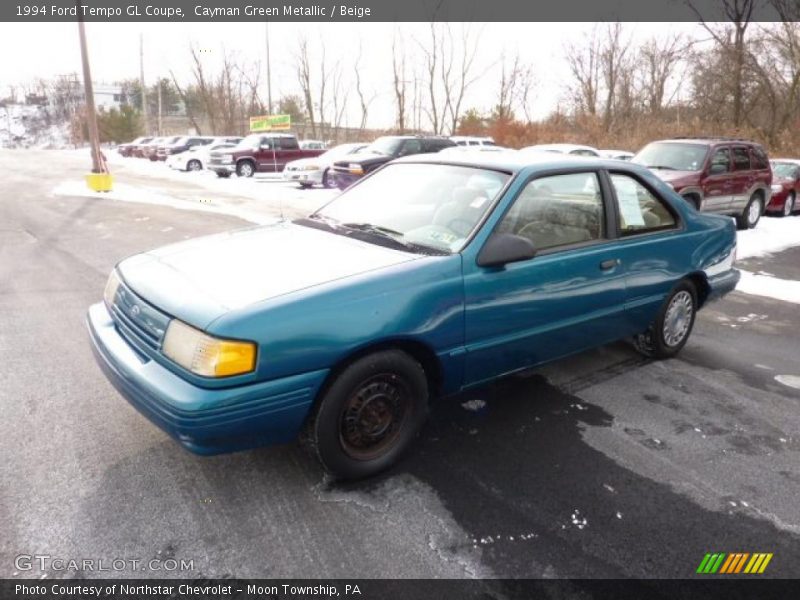 Cayman Green Metallic / Beige 1994 Ford Tempo GL Coupe