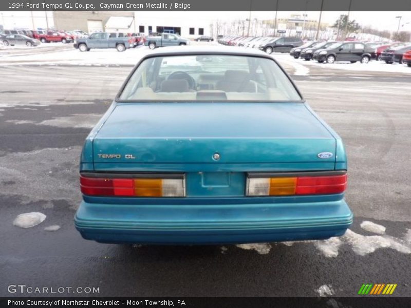 Cayman Green Metallic / Beige 1994 Ford Tempo GL Coupe