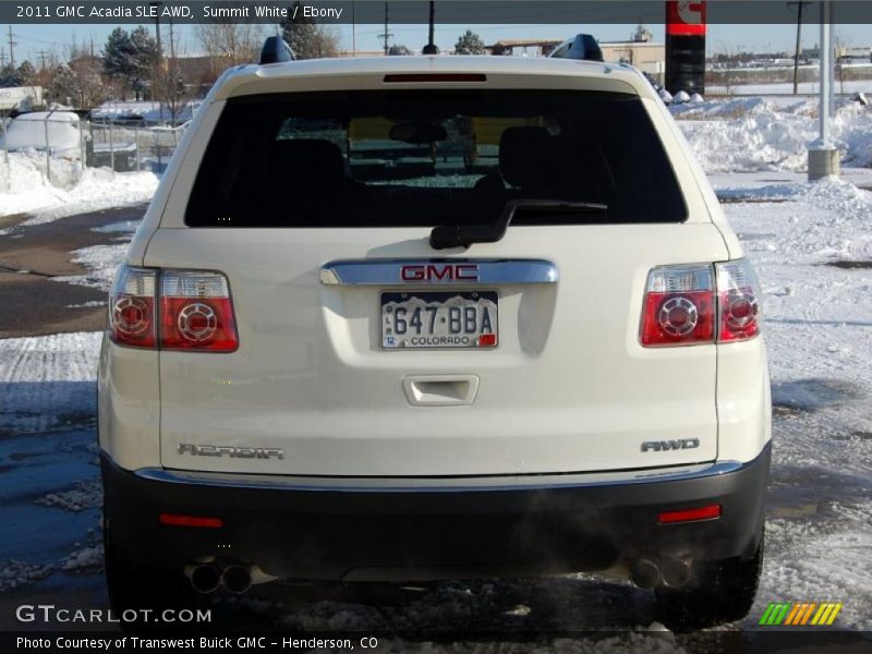 Summit White / Ebony 2011 GMC Acadia SLE AWD