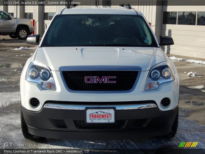 Summit White / Ebony 2011 GMC Acadia SLE AWD
