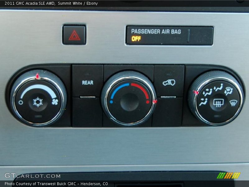 Controls of 2011 Acadia SLE AWD