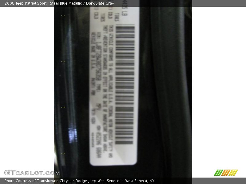 Steel Blue Metallic / Dark Slate Gray 2008 Jeep Patriot Sport