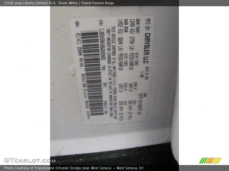 Stone White / Pastel Pebble Beige 2008 Jeep Liberty Limited 4x4