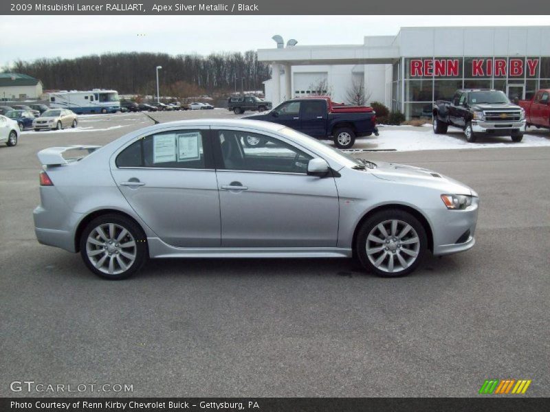 Apex Silver Metallic / Black 2009 Mitsubishi Lancer RALLIART