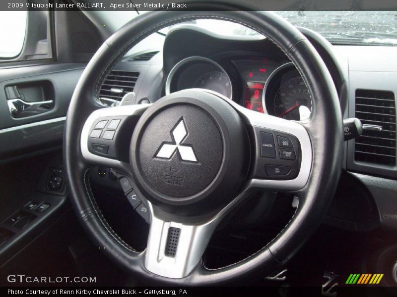 Apex Silver Metallic / Black 2009 Mitsubishi Lancer RALLIART