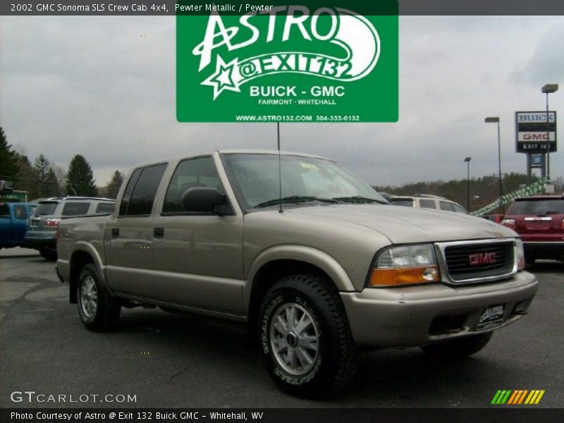Pewter Metallic / Pewter 2002 GMC Sonoma SLS Crew Cab 4x4