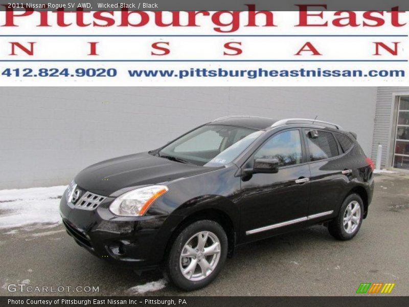 Wicked Black / Black 2011 Nissan Rogue SV AWD