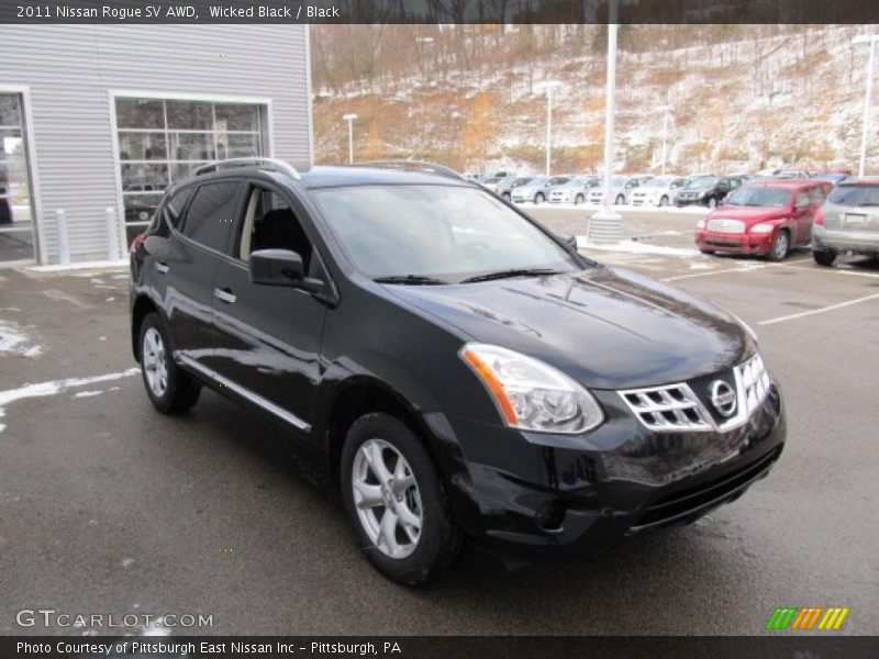 Wicked Black / Black 2011 Nissan Rogue SV AWD