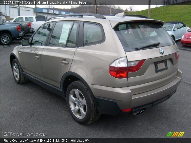 Platinum Bronze Metallic / Sand Beige 2007 BMW X3 3.0si