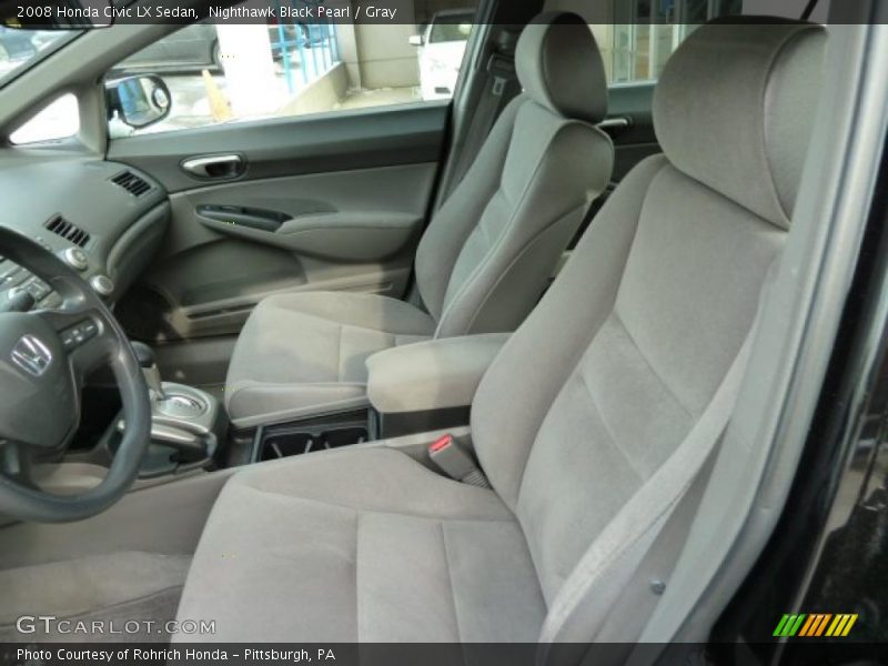 Nighthawk Black Pearl / Gray 2008 Honda Civic LX Sedan