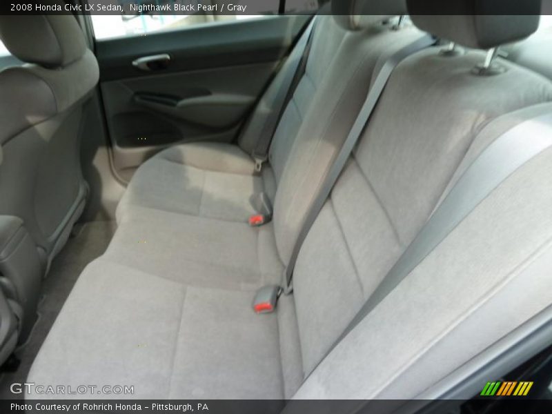 Nighthawk Black Pearl / Gray 2008 Honda Civic LX Sedan